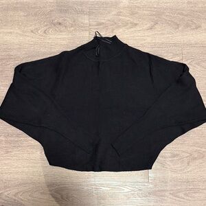 Zara Black Cropped Long Sleeve Top